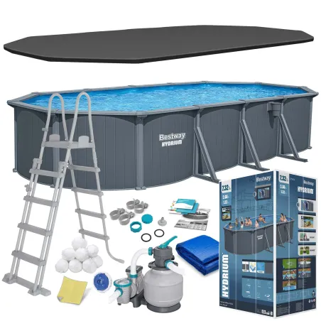 Piscina de jardín todo el año 732x366x132 cm con paneles Bestway 561CW