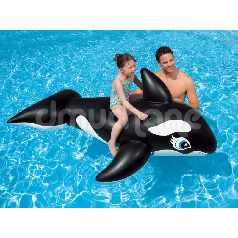 Juguete hinchable ballena azul para diversión acuática