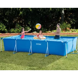 Piscina de jardín azul con estructura 450x220x84 cm INTEX 28273, ideal para exteriores