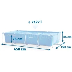 Piscina de jardín 450x220x84 cm INTEX 28273, fabricada en material PVC resistente