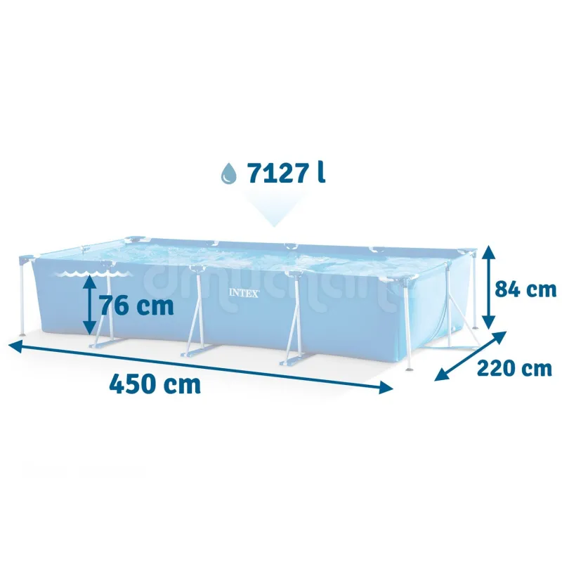 Piscina de jardín 450x220x84 cm INTEX 28273, fabricada en material PVC resistente
