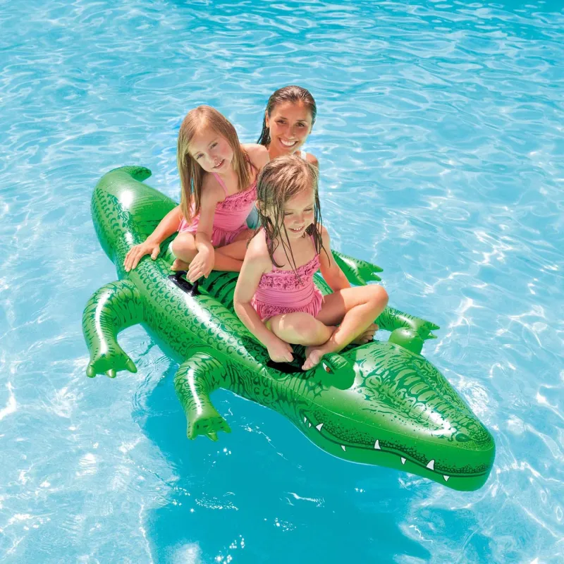 Cocodrilo hinchable 203 x 114 cm, ideal para el jardín