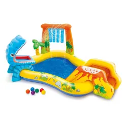 Parque Hinchable de Dinosaurios con Tobogán 249 x 191 x 109 cm INTEX 57444