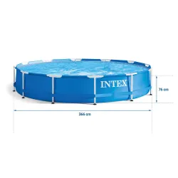 Piscina con estructura 366 x 76 cm, perfecta para fiestas de verano y relajación al aire libre