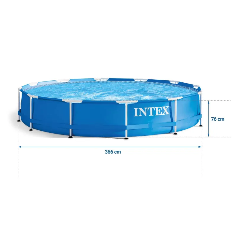 Piscina con estructura 366 x 76 cm, perfecta para fiestas de verano y relajación al aire libre