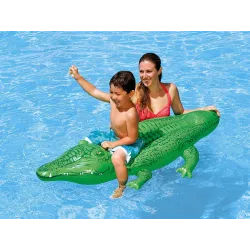 Cocodrilo flotador verde, perfecto para diversión en jardín y piscina