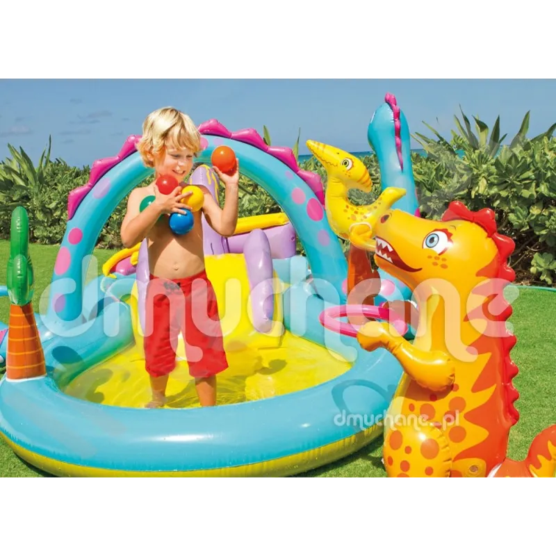 Centro de juegos hinchable dinosaurios, ideal para diversión al aire libre