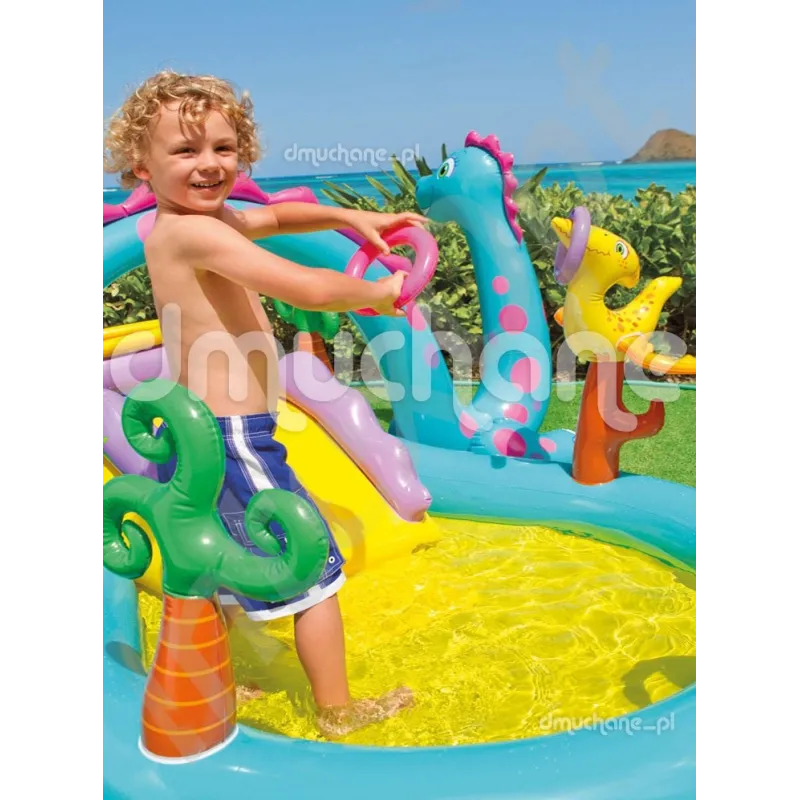 Centro de juegos hinchable dinosaurios, hecho de PVC resistente