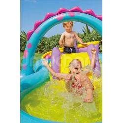Centro de juegos hinchable dinosaurios, ideal para la diversión de verano