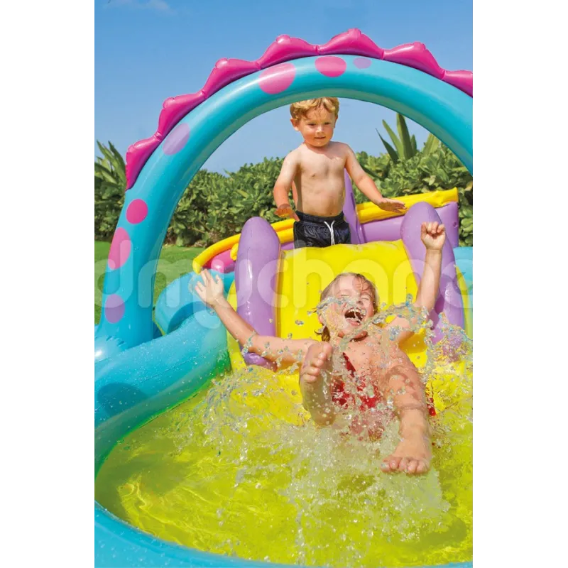 Centro de juegos hinchable dinosaurios, ideal para la diversión de verano