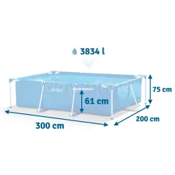 Piscina de jardín 300 x 200 x 75 cm perfecta para la diversión de los niños