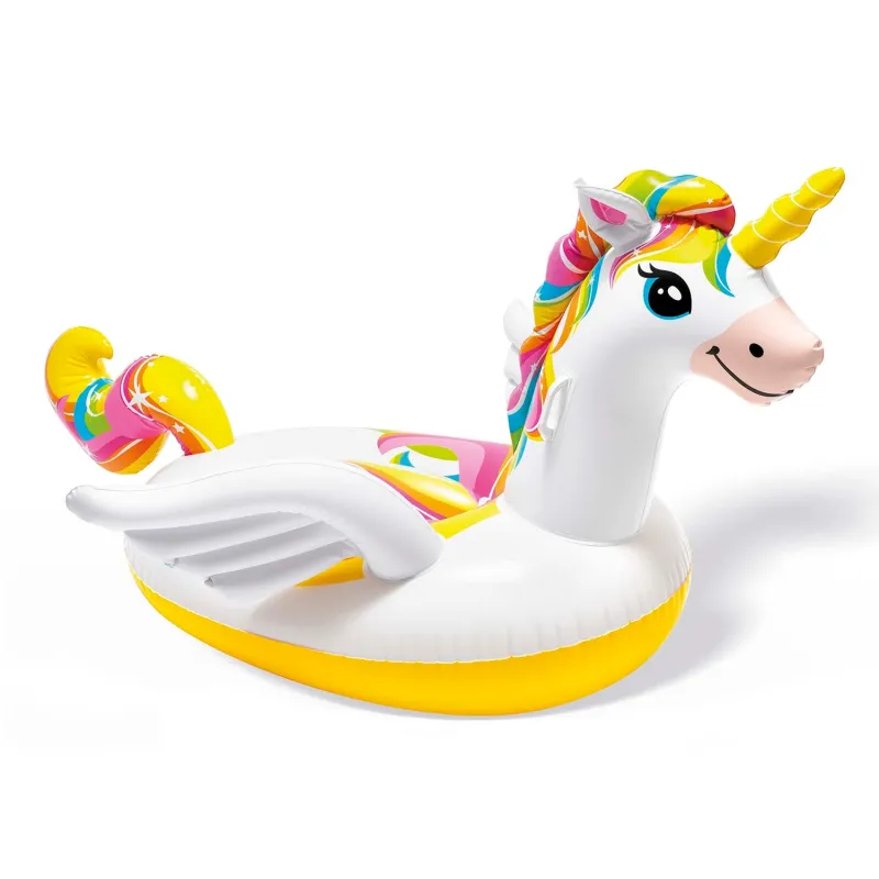 Unicornio hinchable 201 x 140 x 97 cm, juguete acuático colorido para diversión