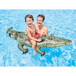 Cocodrilo hinchable verde, ideal para el jardín o la piscina