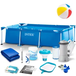 Piscina de jardín con estructura 220 x 150 x 60 cm 15en1 Set INTEX 28270