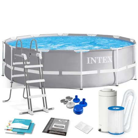 Piscina de jardín Prism Frame 366 cm con 10 accesorios, perfecta para disfrutar del verano