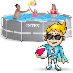 Piscina de jardín 366 x 99 cm perfecta para relajarse al aire libre