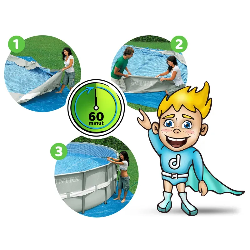 Piscina de jardín 549 x 122 cm de fácil montaje para disfrutar al aire libre