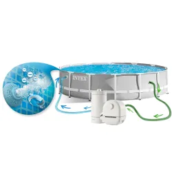 Piscina de jardín 549 x 122 cm con accesorios para fácil instalación