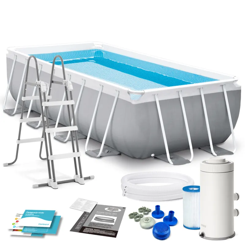 Piscina de jardín 400 x 200 x 100 cm set 4en1 para uso exterior