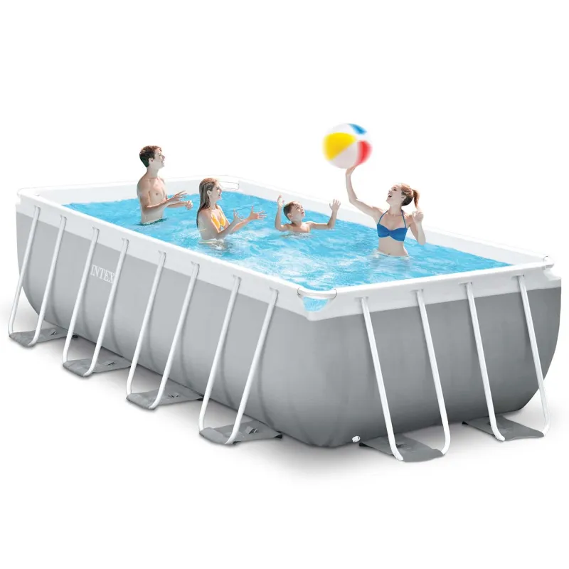 Piscina de jardín moderna con estructura metálica 488 x 244 x 107 cm INTEX 26792