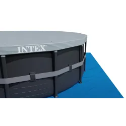 Piscina redonda de jardín 732 x 132 cm, color azul para uso exterior