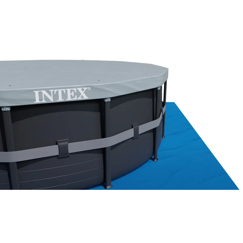 Piscina redonda de jardín 732 x 132 cm, color azul para uso exterior