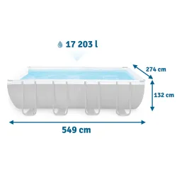 Piscina de jardín 549 x 274 x 132 cm, trae alegría y diversión en días calurosos