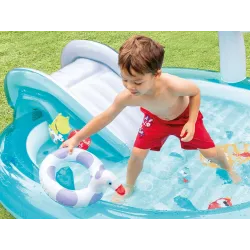 Parque infantil hinchable cocodrilo resistente, ideal para el juego en el jardín para niños