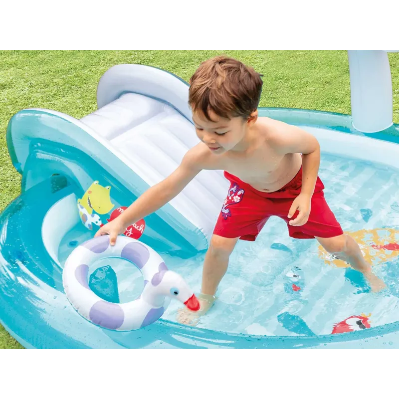 Parque infantil hinchable cocodrilo resistente, ideal para el juego en el jardín para niños