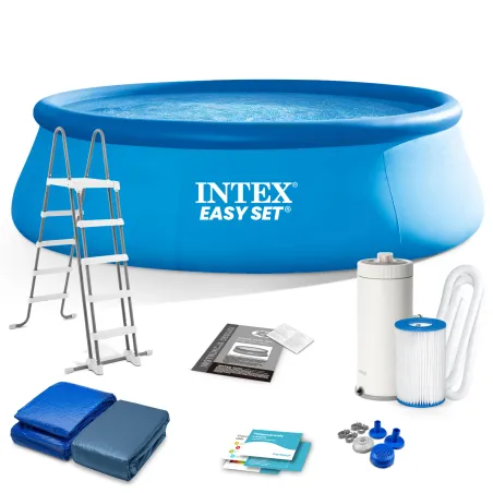 Piscina hinchable de jardín 457 x 122 cm, conjunto 12 en 1, ideal para el verano