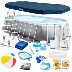 INTEX 26798 Piscina de Jardín con Marco de Acero 610 x 305 x 122 cm Juego 18en1