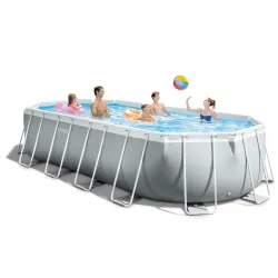 Piscina de jardín azul, espaciosa y resistente para disfrutar del verano