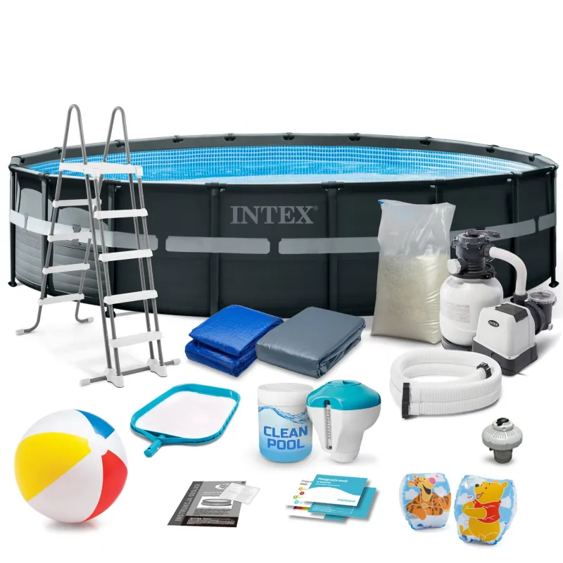 Piscina de jardín con estructura 549 x 132 cm 18en1, perfecta para disfrutar del verano