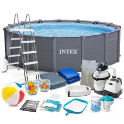 Piscina de jardín modular 478 x 124 cm 18en1 INTEX 26384