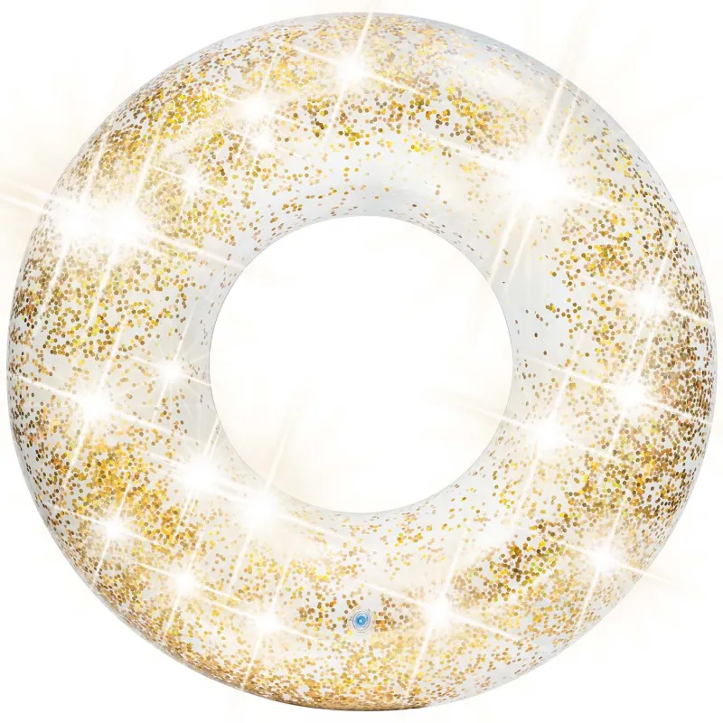 Flotador con purpurina dorado INTEX 56274, ideal para fiestas en la piscina