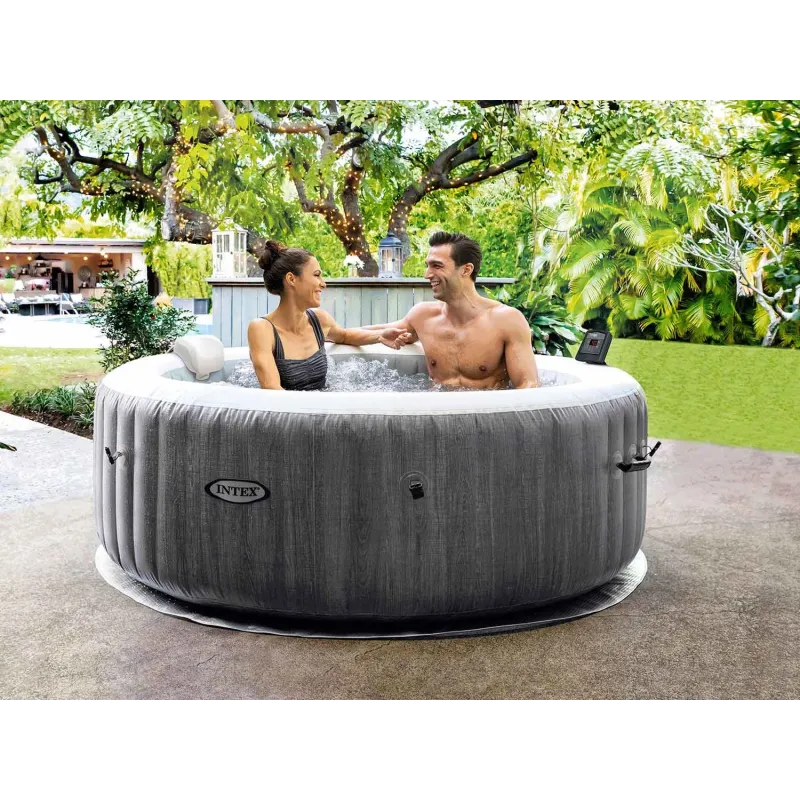 SPA hinchable con hidromasaje, material PVC resistente, fácil de usar