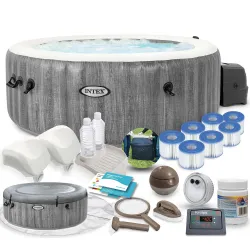 Spa hinchable con hidromasaje 196 x 71 cm 4 personas + accesorios premium INTEX 28440