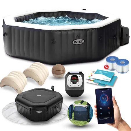 Spa hinchable con hidromasaje 201 x 71 cm para 4 personas, perfecto para relajarse