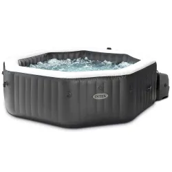 Spa hinchable con hidromasaje, perfecto para reuniones de verano en el jardín
