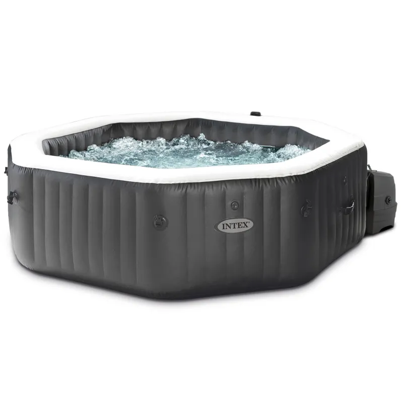 Spa hinchable con hidromasaje, perfecto para reuniones de verano en el jardín