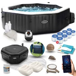 SPA hinchable con hidromasaje 218 x 71 cm 6 personas + accesorios premium INTEX 28462