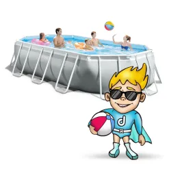 Piscina de jardín 503 x 274 x 122 cm con estilo elegante para relajarse