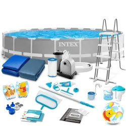 Piscina de jardín con estructura metálica 610 x 132 cm set 21en1 INTEX 26756
