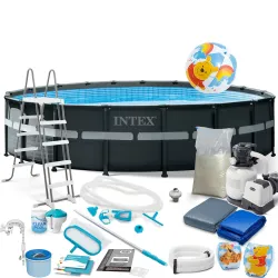 Piscina de jardín 549 x 132 cm, perfecta para exteriores, estructura resistente