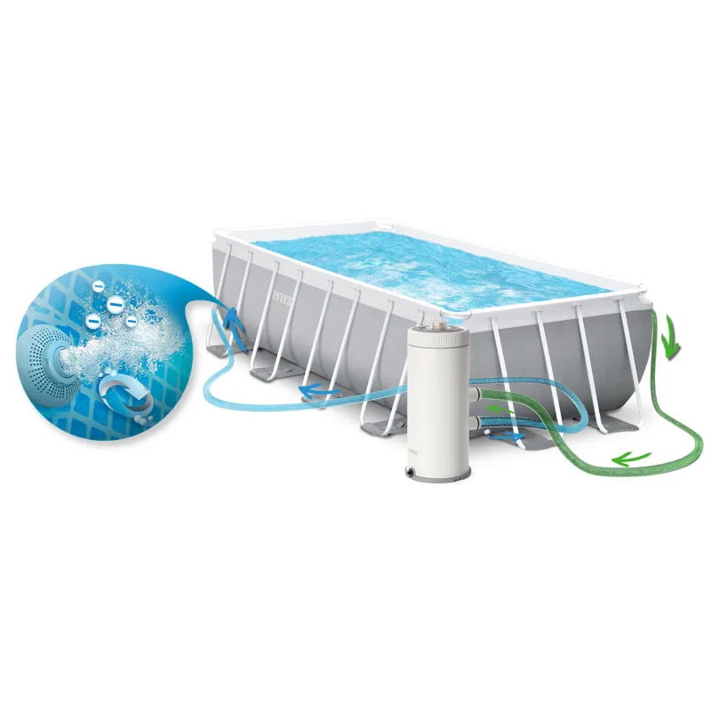 Piscina de jardín ideal 488 x 244 x 107 cm para diversión familiar