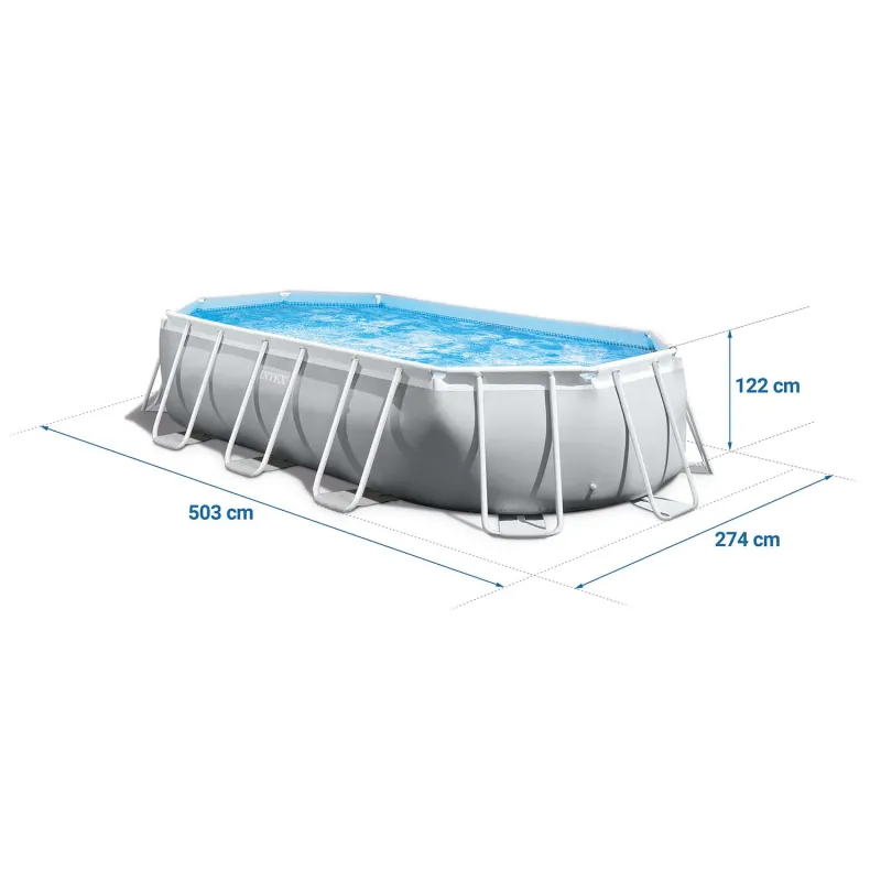 Piscina rectangular 503x274x122cm, ideal para divertirse en el jardín en verano