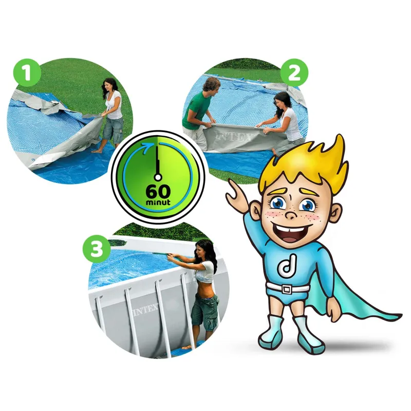Piscina rectangular 503x274x122cm, ideal para fiestas de verano en el jardín
