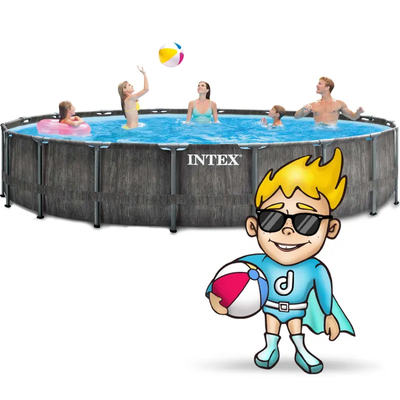 Piscina redonda de jardín 549 x 122 cm, ideal para relajarse al aire libre