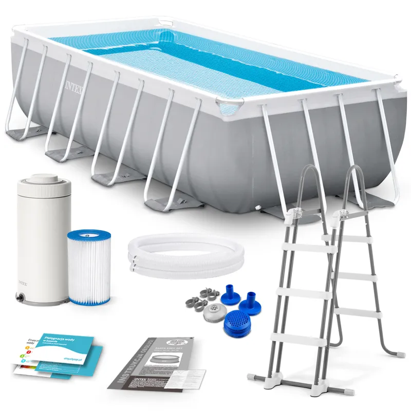 Piscina de Estructura 400 x 200 x 122 cm 10-en-1 Intex 26790, piscina exterior duradera
