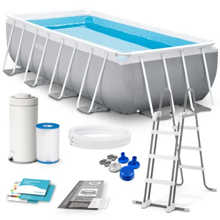 Piscina de Estructura 400 x 200 x 122 cm 10-en-1 Intex 26790, piscina exterior duradera